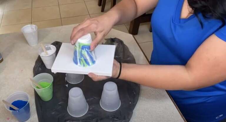 Dirty Flip Cup Pour Painting Tutorial with Video for Beginners - Fluid ...