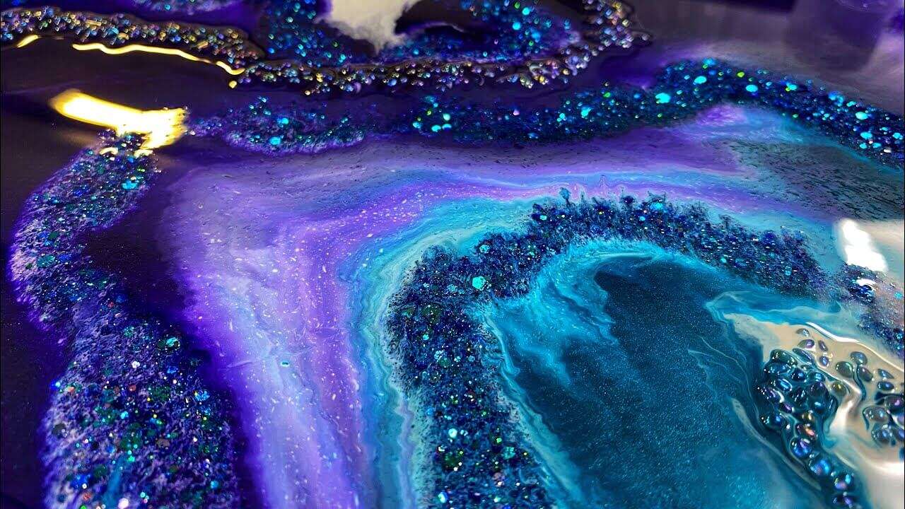 9 Ideas for Embellished Acrylic Pours Fluid Texture Art Love