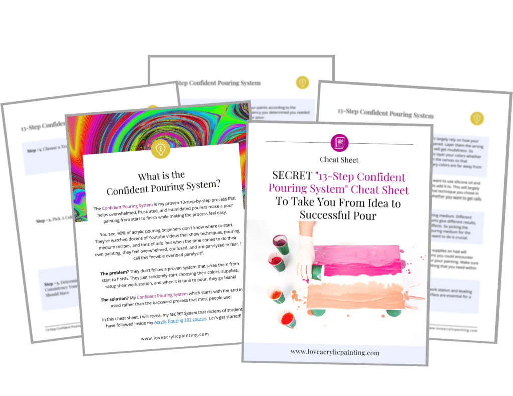 Free Confident Pouring System Cheat Sheet - Love Acrylic Painting ...
